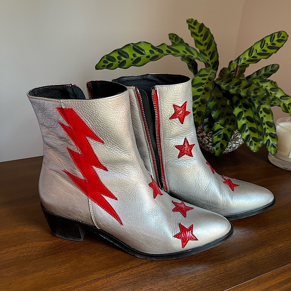 Modern Vice David Bowie Ziggy Stardust handmade leather boots